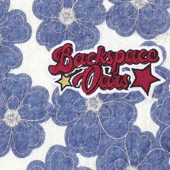 B.Sure Blue And White Flower Short-Sleeved Skirt Set - Picture 4 of 4